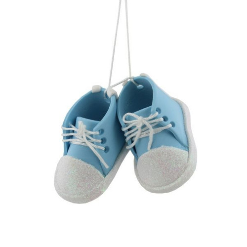 Baby Blue Bootees Tree Ornament by Juliana